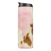 Cowgirl Pink Cream Brown Cowhide Thermosbecher (Nach rechts gedreht)