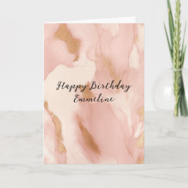 Cowgirl Pink Cream Brown Gold Cowhide Karte