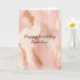 Cowgirl Pink Cream Brown Gold Cowhide Karte