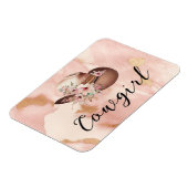 Cowgirl Pink Cream Brown Gold Cowhide Magnet (Linke Seite)