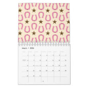 Cowgirl Pink Horseshoe Sheriff Star Country Texas Kalender (Mär 2026)