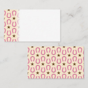 Cowgirl Pink Horseshoe Sheriff Star Country Texas Platzkarte