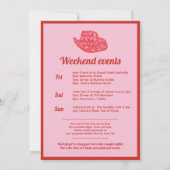 Cowgirl Pink Last Rodeo Bachelorette Einladung (Rückseite)