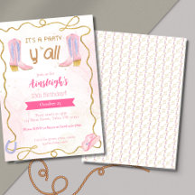 Cowgirl Pink Stiefel Western Geburtstagsparty