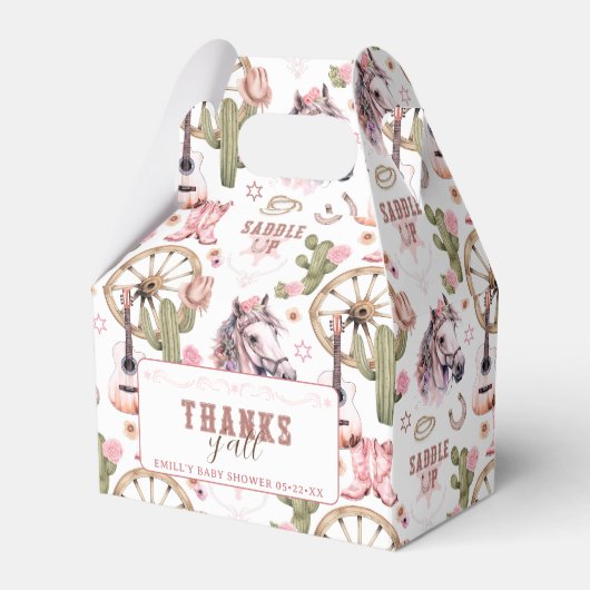 Cowgirl Pink Western Baby Showbox Geschenkschachtel (Vorderseite)
