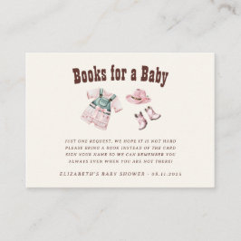 Cowgirl Pink Western Rodeo Bücher für Baby Begleitkarte