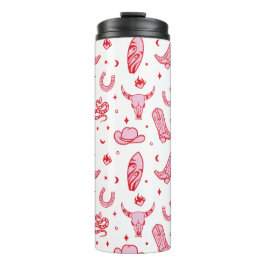 Cowgirl Pink White Thermosbecher