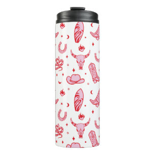 Cowgirl Pink White Thermosbecher