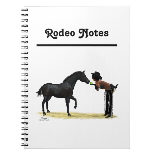 Cowgirl Pinup mit Horse Spiral Notebook Notizblock (Vorderseite)