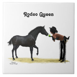 Cowgirl Pinup mit Keramik Fliese