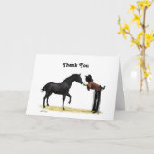 Cowgirl Pinup mit Pferd Danke Karte (Gelbe Blume)