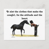 Cowgirl Pinup mit Pferdekarten Postkarte (Vorderseite)