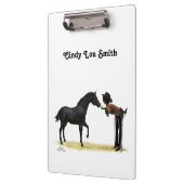 Cowgirl Pinup mit Pferdeklappe Klemmbrett (Links)