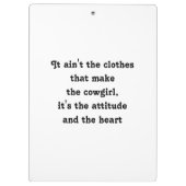 Cowgirl Pinup mit Pferdeklappe Klemmbrett (Rückseite)