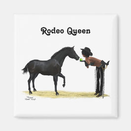 Cowgirl Pinup mit Pferdemagnet Magnet