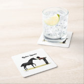 Cowgirl Pinup mit Pferdepapier-Untersetzer Rechteckiger Pappuntersetzer (Vor Ort)
