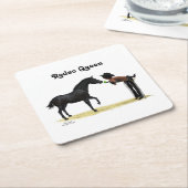 Cowgirl Pinup mit Pferdepapier-Untersetzer Rechteckiger Pappuntersetzer (angewinkelt)