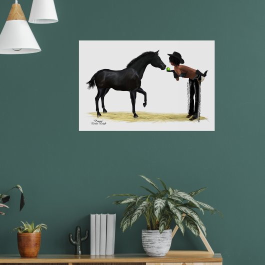 Cowgirl Pinup mit Pferdeposter Poster (Wohnzimmer 1)