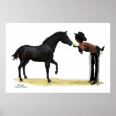 Cowgirl Pinup mit Pferdeposter Poster (Vorne)