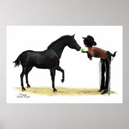 Cowgirl Pinup mit Pferdeposter Poster