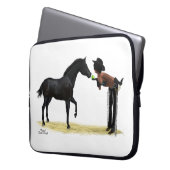 Cowgirl Pinup mit Pferdeschlebe Laptopschutzhülle (Vorderseite Links)