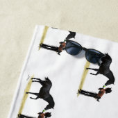 Cowgirl Pinup mit Pferdeschlittenmuster Strandtuch (Beispiel)