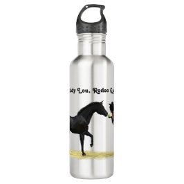 Cowgirl Pinup mit Pferdewasserflasche Edelstahlflasche