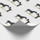 Cowgirl Pinup mit Pferdewrapping Paper Geschenkpapier (Ecke)