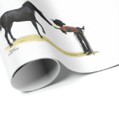 Cowgirl Pinup mit Pferdewrapping Paper Geschenkpapier (Rolleneckpunkt)