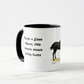 Cowgirl Pinup mit Tasse für Pferdekaffee (Vorderseite Links)