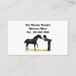 Cowgirl Pinup mit Visitenkarten für Pferde Visitenkarte