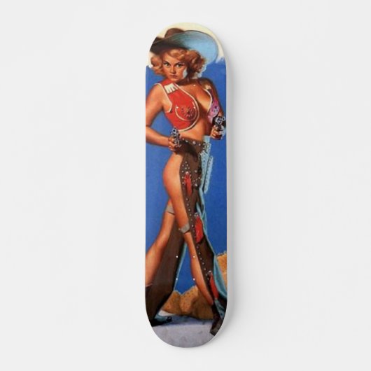 Cowgirl Pinup Skateboard (Vorne)