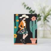 Cowgirl Postkarte (Stehend Vorderseite)