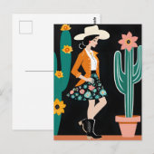 Cowgirl Postkarte (Vorne/Hinten)