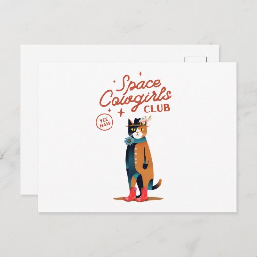 Cowgirl Postkarte (Vorne/Hinten)