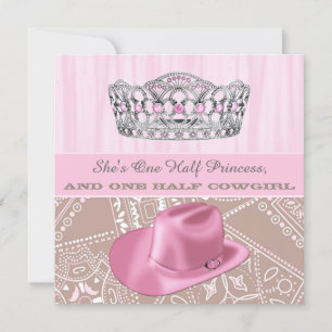 Cowgirl Princess Baby Dusche Einladung