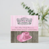 Cowgirl Princess Baby Dusche Einladung (Stehend Vorderseite)