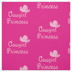 Cowgirl Princess mit rosa Hut Stoff