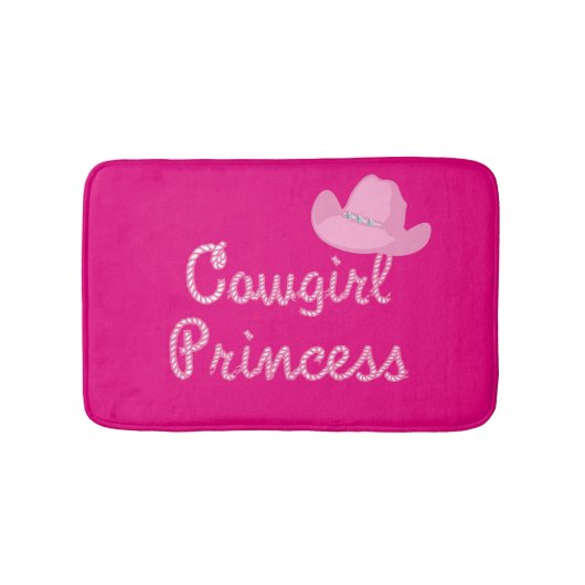 Cowgirl Princess Pink Hat Bath Mat Badematte (Vorderseite)