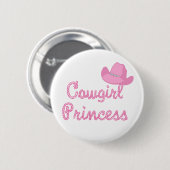 Cowgirl-Prinzessin With Pink Hat Button (Vorne & Hinten)