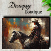 Cowgirl-Profil-Decoupage Seidenpapier