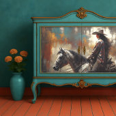 Cowgirl-Profil-Decoupage Seidenpapier
