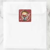 Cowgirl Quadratischer Aufkleber (Tasche)