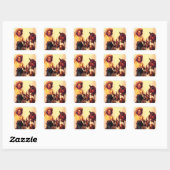 Cowgirl Quadratischer Aufkleber (Blatt)