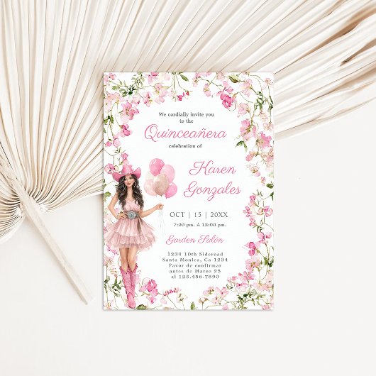 Cowgirl Quinceañera Einladung