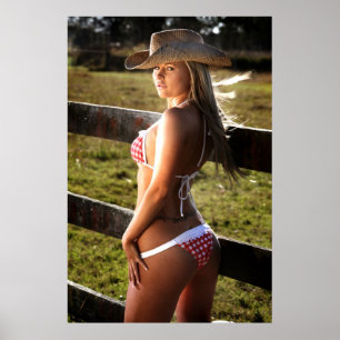 Cowgirl-Ranchplakat Poster