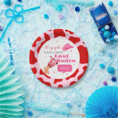 Cowgirl Red & Pink Letzte Rodeo Junggeselinnen-Abs Pappteller (Party)