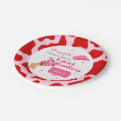 Cowgirl Red & Pink Letzte Rodeo Junggeselinnen-Abs Pappteller (Schrägansicht)