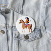 Cowgirl reiten auf einem Pferdeknopf Button (Beispiel)