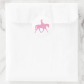 Cowgirl reiten ihr Pferd (pink) Runder Aufkleber (Tasche)